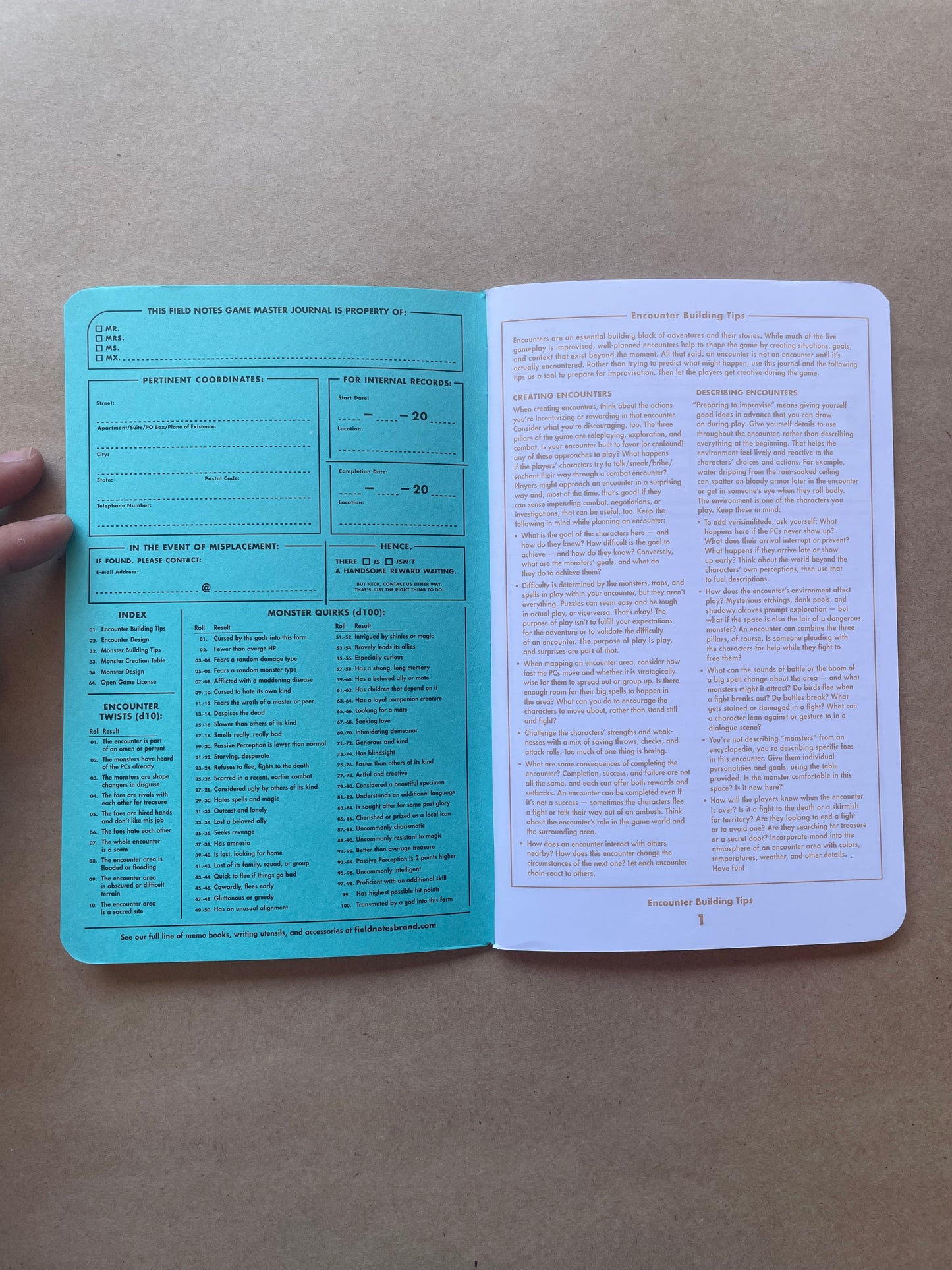 Field Notes 5E Gaming Journal - Monster/Encounter 2-PACK